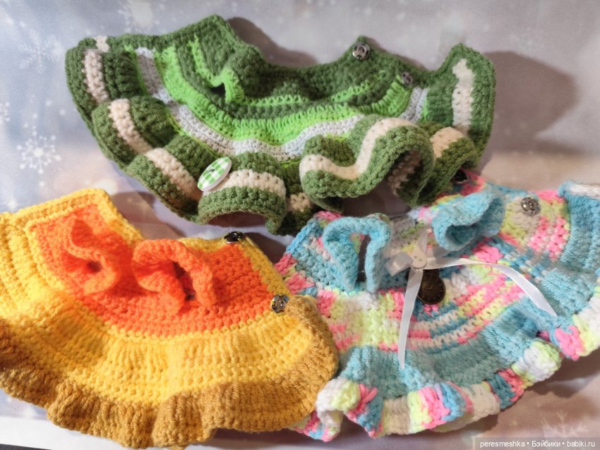 Вязанные платья для Мии булочки (24 см) (фото 2)