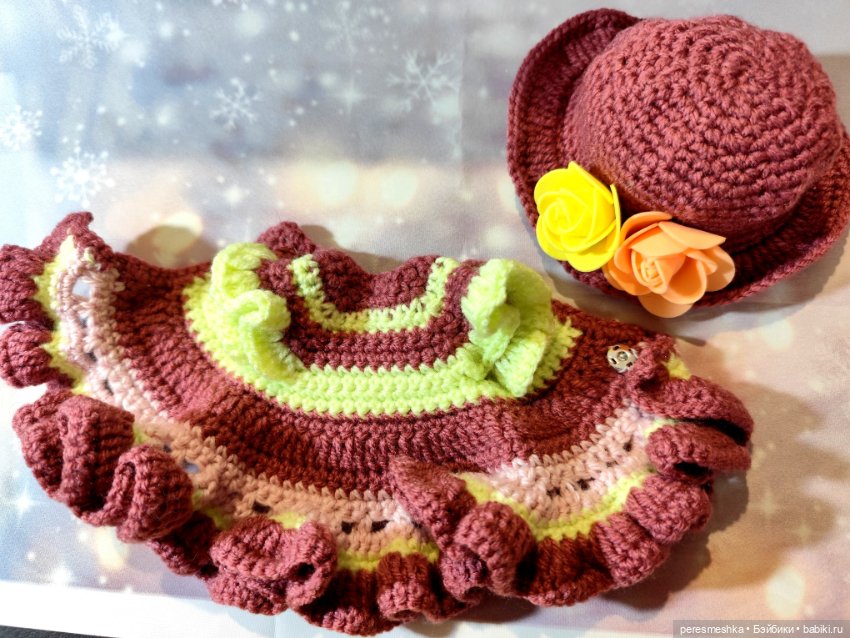 Вязанные платья для Мии булочки (24 см) (фото 4)