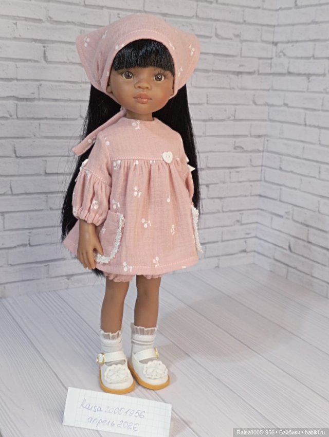 Туника , панталончики, косынка и носочки-гольфики для кукол Паола Рейна 32-34 см (фото 7)