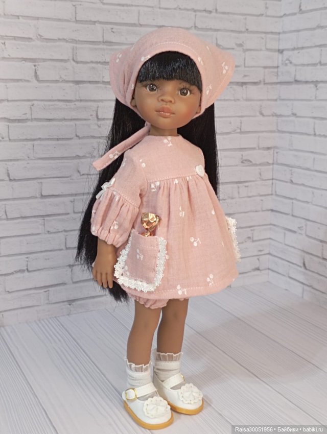 Туника , панталончики, косынка и носочки-гольфики для кукол Паола Рейна 32-34 см (фото 5)