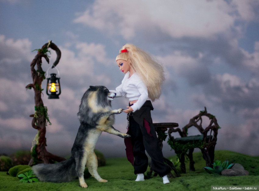 Волк для Барби в смешанной технике формат 1/6 (фото 6)