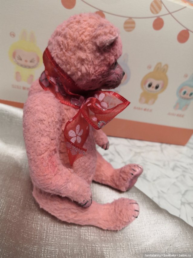 Пудровая Миша-Обижулька тедди мишка (фото 7)