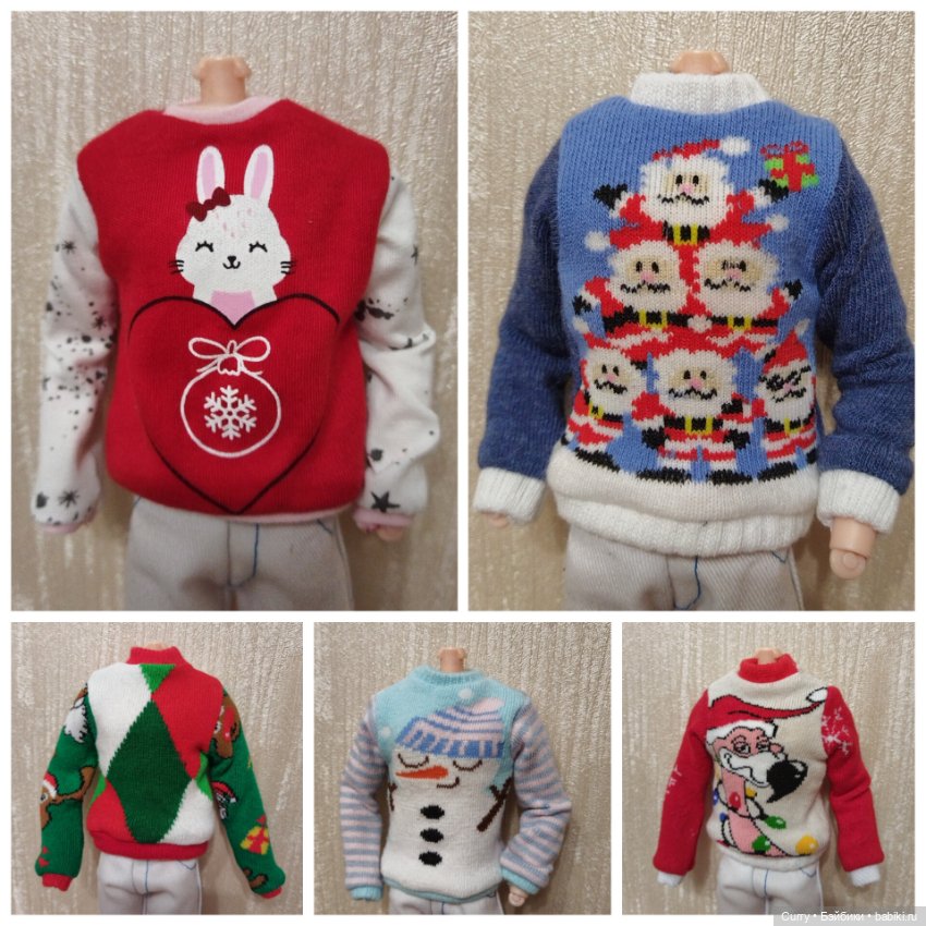 Свитера для кукол Барби пышки и Кена (фото 3)