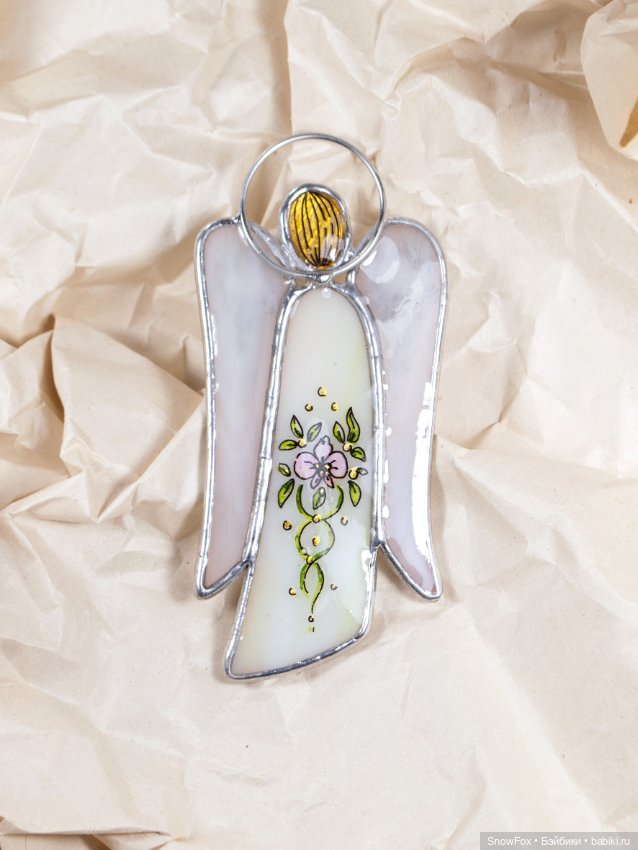 Витражный ангел "Орхидея" в технике Тиффани (фото 4)