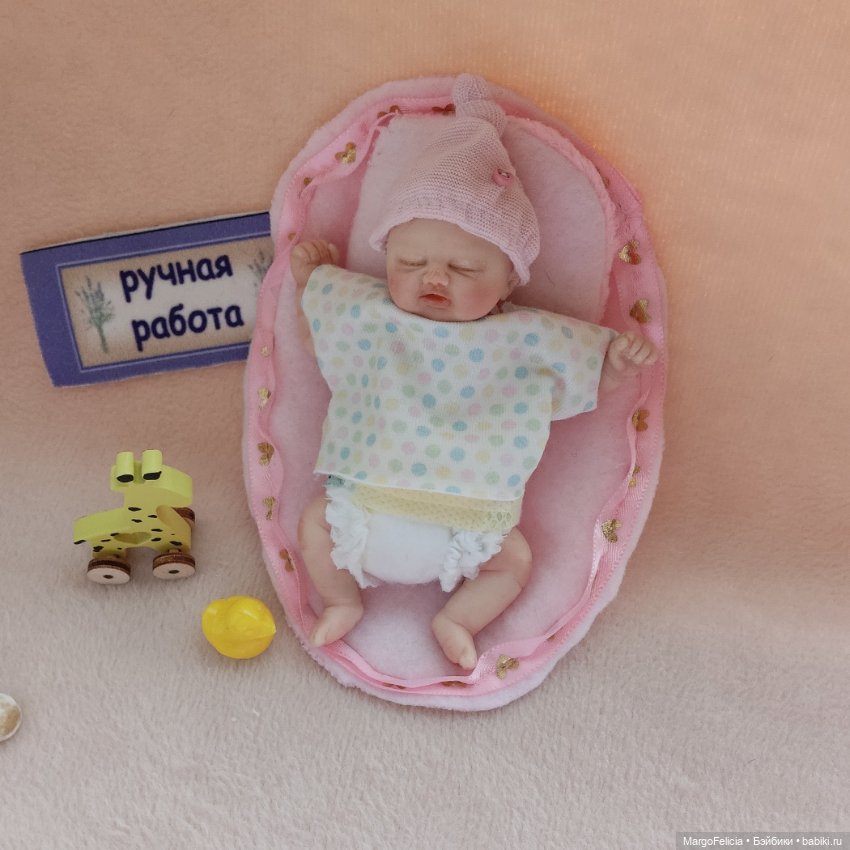 Мини Реборн кукла младенец девочка ручной работы (фото 4)