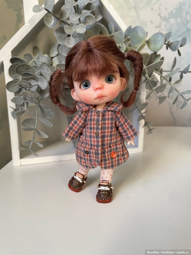 Пальто на подкладе для кукол формата ob11 obitsu11 (фото 3)