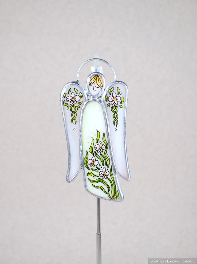 Витражный ангел "Орхидея" в технике Тиффани (фото 3)