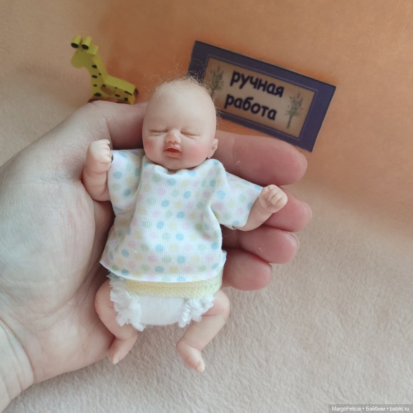 Мини Реборн кукла младенец девочка ручной работы (фото 7)