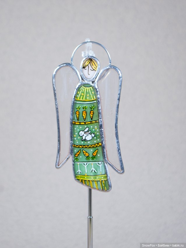 Витражный ангел "Кролик" в технике Тиффани