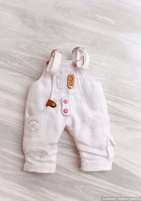 Белоснежный комбинезончик на формат пухлых тел ob11 (фото 2)