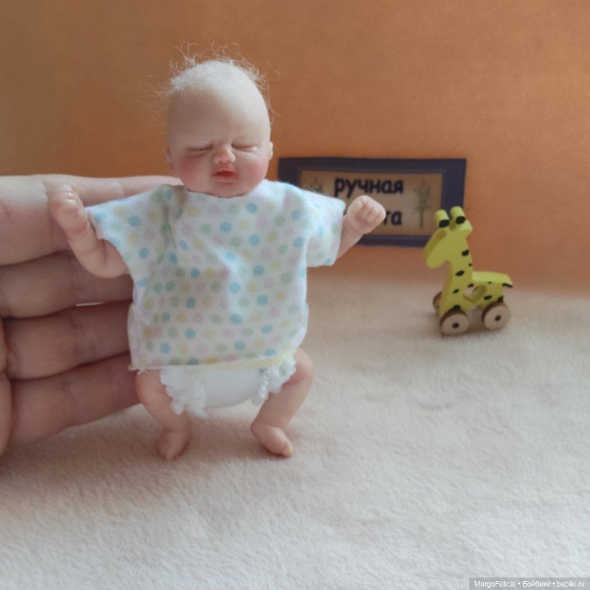 Мини Реборн кукла младенец девочка ручной работы (фото 8)