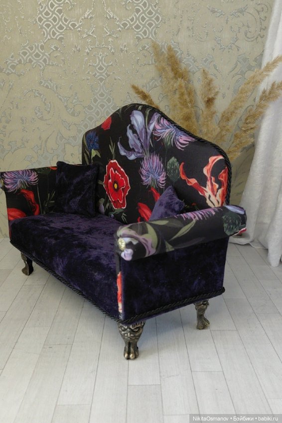 Диван " Полночный сад" для кукол 1:6 (фото 3)