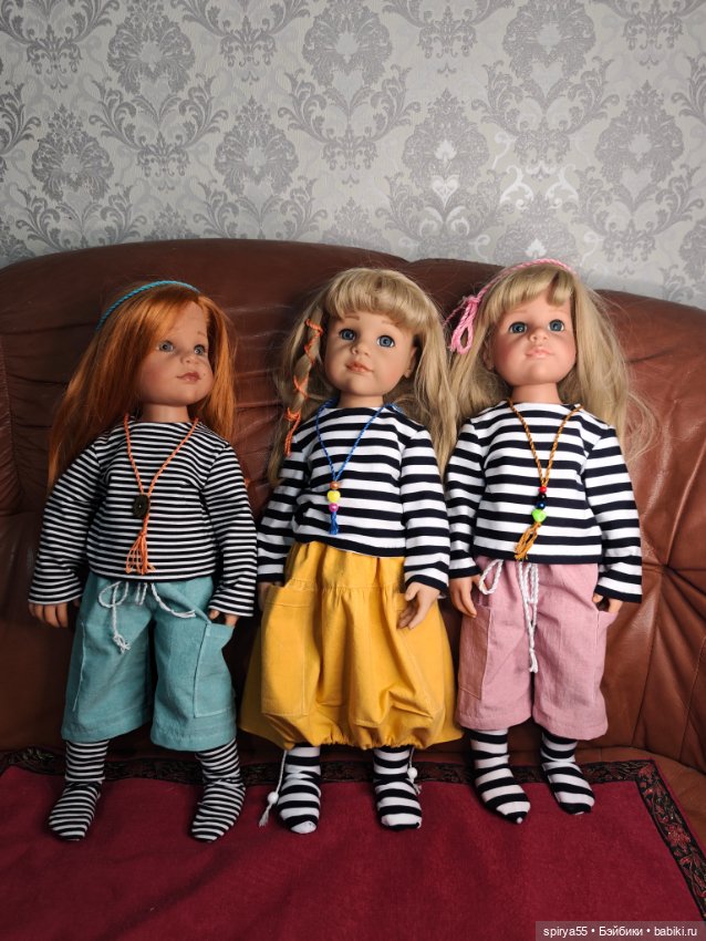 Тельняшка и чулочки для кукол Готц и Цвергназе