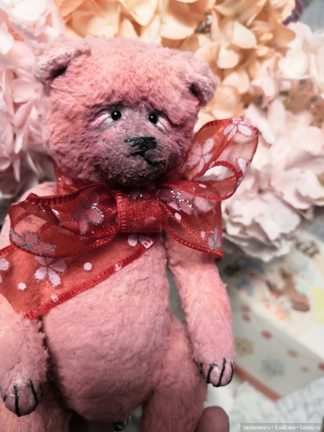 Пудровая Миша-Обижулька тедди мишка (фото 2)