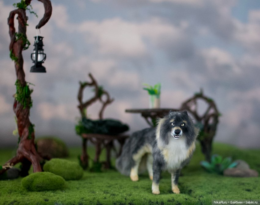 Волк для Барби в смешанной технике формат 1/6