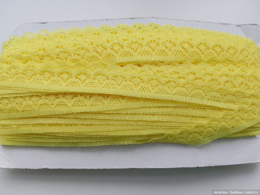 Кружево жёлтое капроновое 18 м (фото 3)