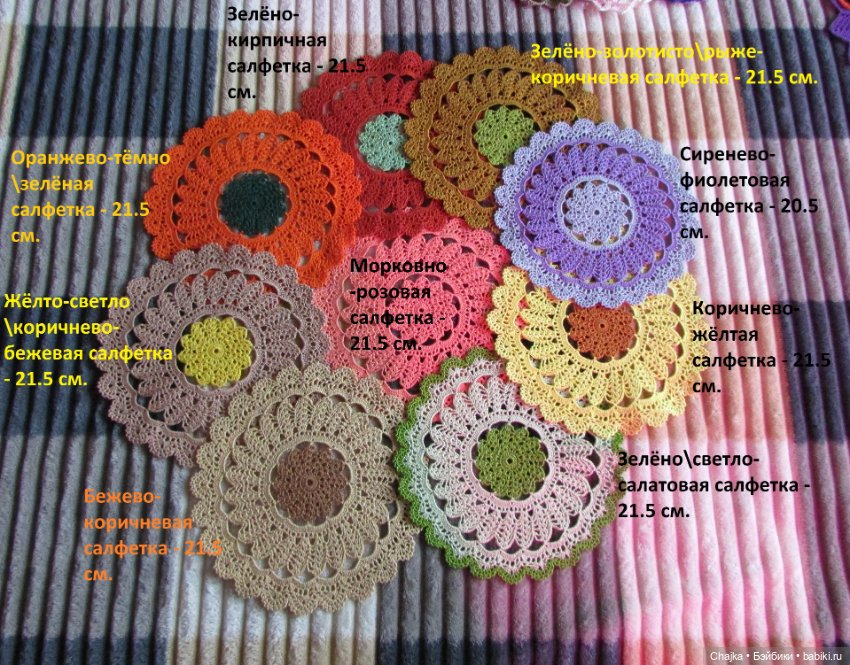 Ажур - вязаные салфетки из хлопковой пряжи (фото 2)