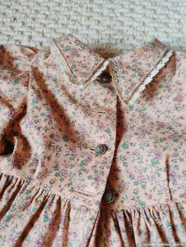 Винтажное платье для куклы 60-70 см