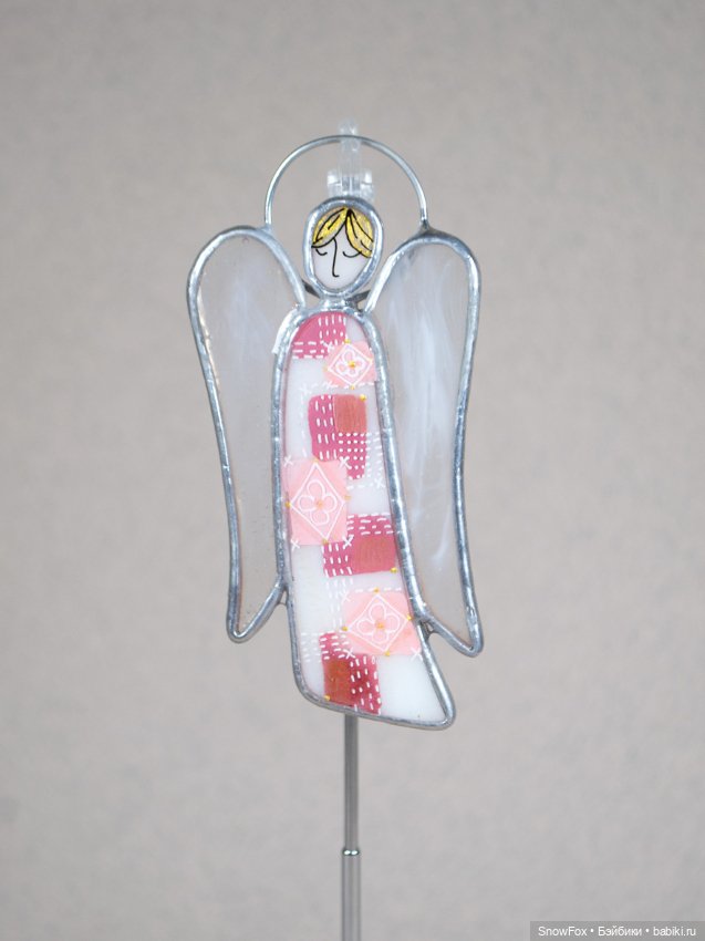 Витражный ангел "Пэчворк" в технике Тиффани (фото 3)