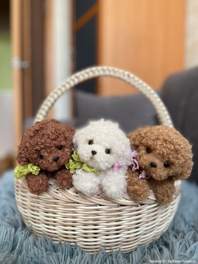 Щенки пуделя и болонки — Авторские игрушки