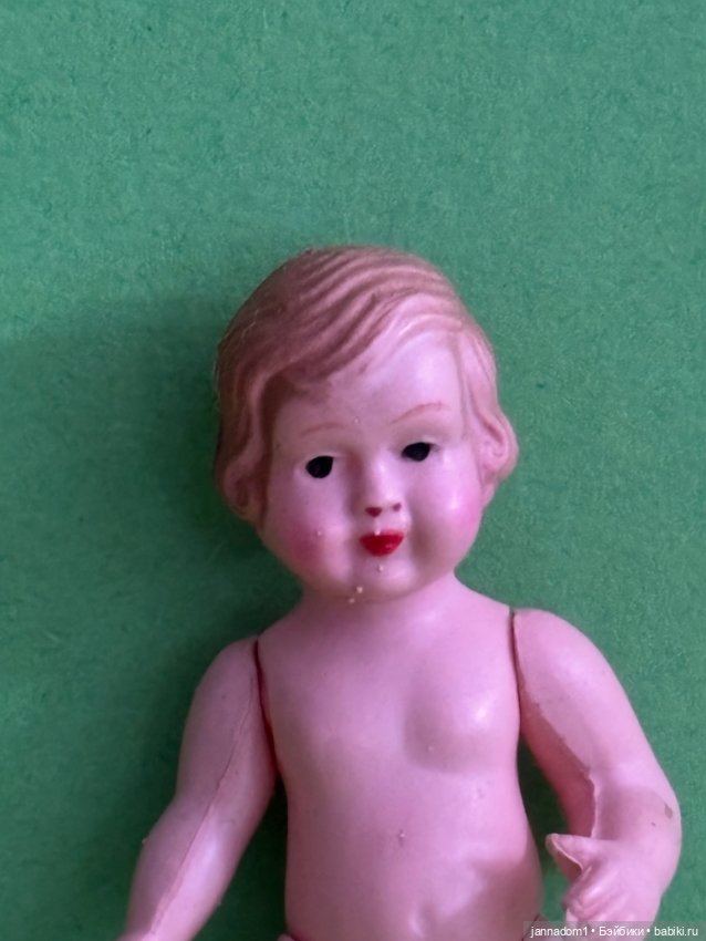Целлулоидная куколка Celba с розовыми щечками, высота 7,5 см (фото 2)