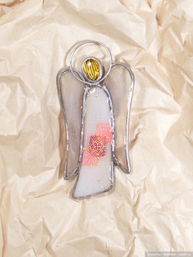 Витражный ангел "Пэчворк" в технике Тиффани (фото 2)