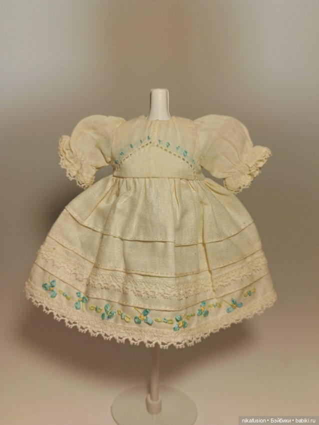 Платье на антикварную или винтажную куклу рост 18-20 см (фото 3)
