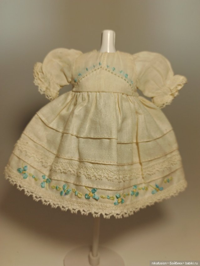 Платье на антикварную или винтажную куклу рост 18-20 см (фото 4)