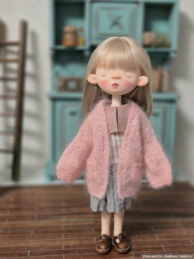 Кардиган с карманами из мохера на ob22, Блайз