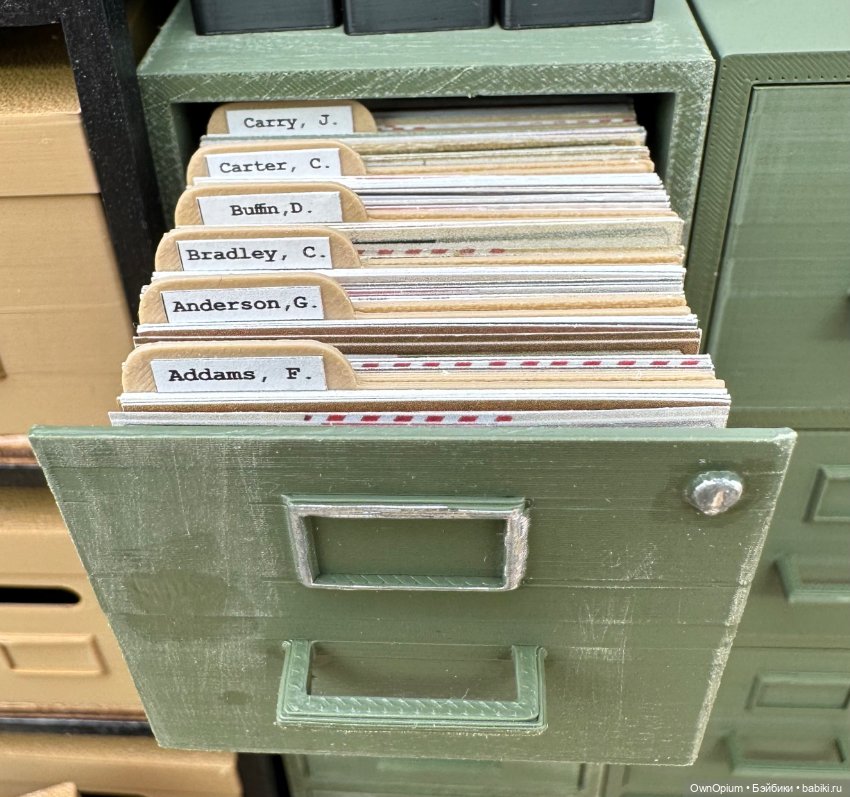 Архивный шкаф (хаки) 1/6 — Кукольная мебель (фото 3)