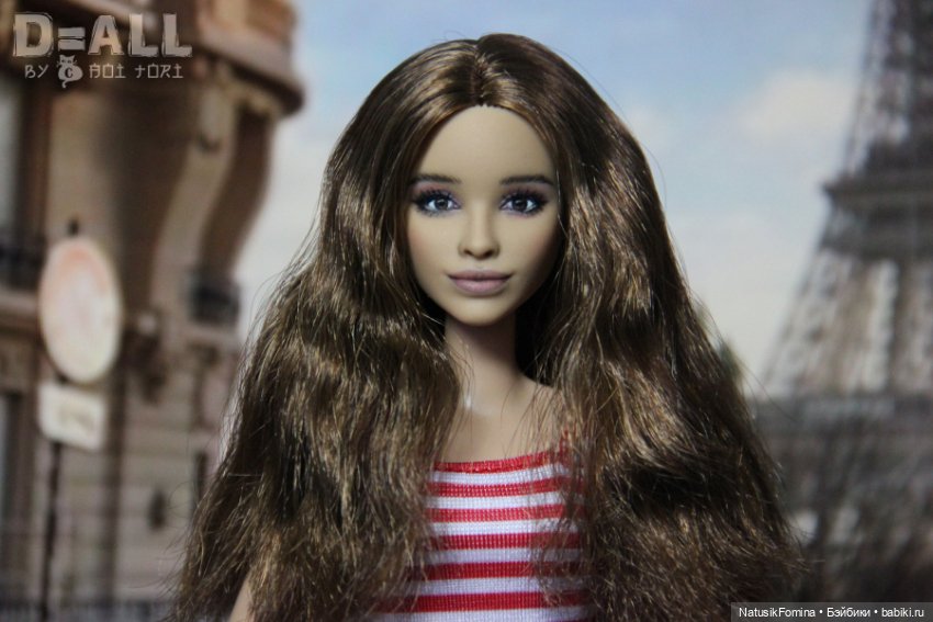 ООАК кастом-кукла Барби шатенка из набора "Пикник в Париже", репейнт #2