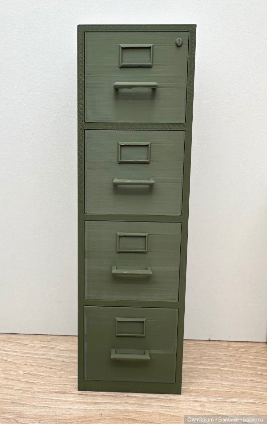 Архивный шкаф (хаки) 1/6 — Кукольная мебель (фото 5)
