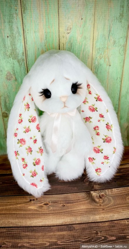Зайка Розочка в белом💕 — Авторские игрушки