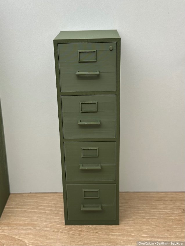 Архивный шкаф (хаки) 1/6 — Кукольная мебель