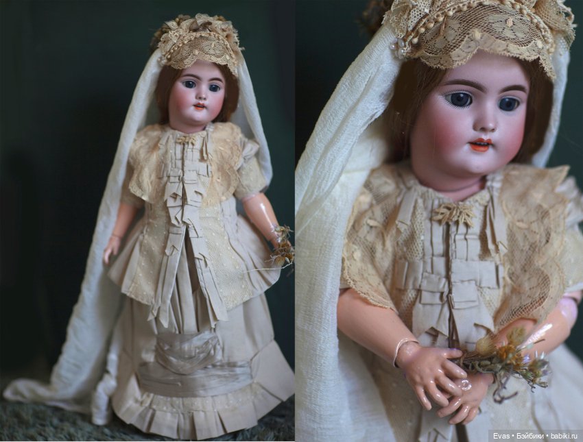 Свадебный Наряд для антикварной куклы (фото 6)