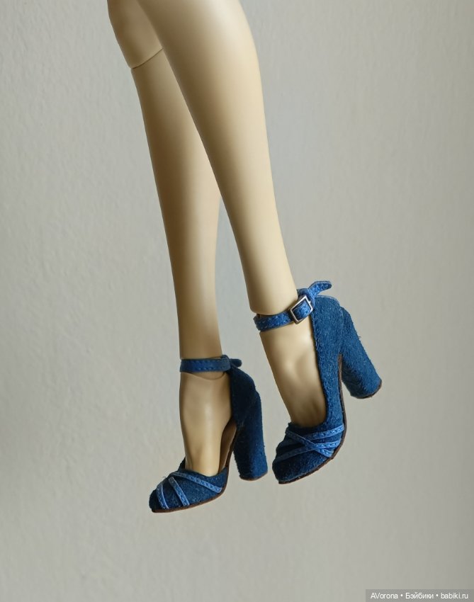 Туфли из замши и кожи, на высоком каблуке (фото 7)
