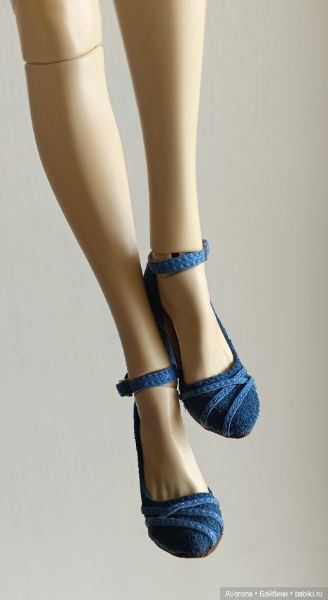 Туфли из замши и кожи, на высоком каблуке (фото 3)