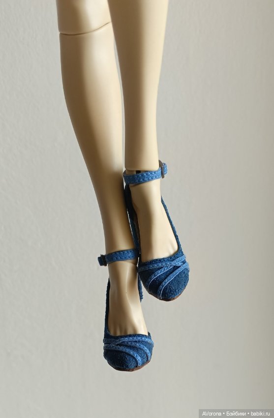 Туфли из замши и кожи, на высоком каблуке (фото 5)