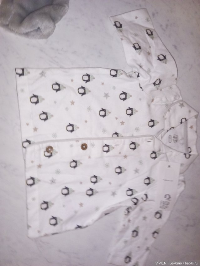 Халатик для куклы мальчика с пингвином