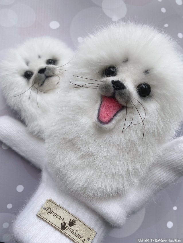 Варежки бельки-подарок с севера (фото 3)