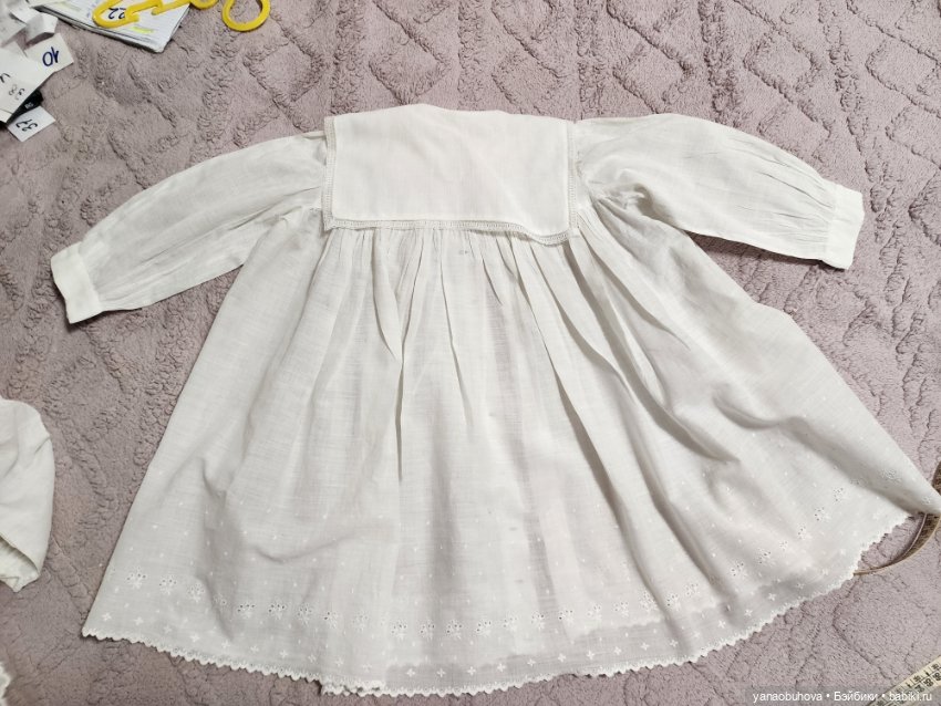 Винтажное пальто и платье для большой куклы (фото 6)