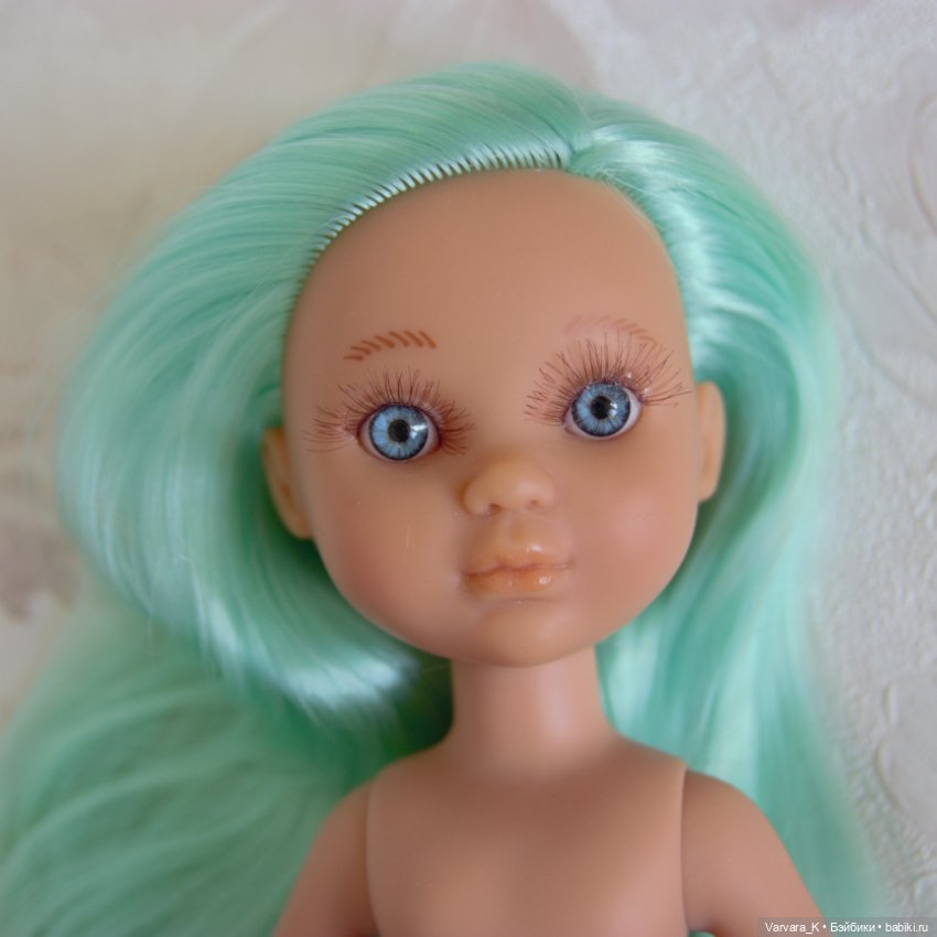 Berjuan кукла Ева с голубыми волосами, без одежды, 34 см (фото 10)