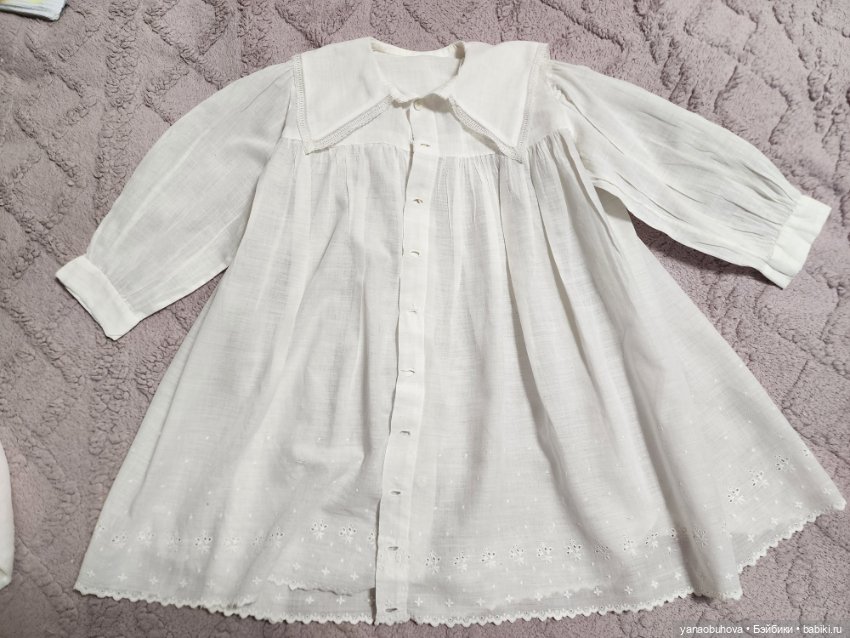 Винтажное пальто и платье для большой куклы (фото 3)