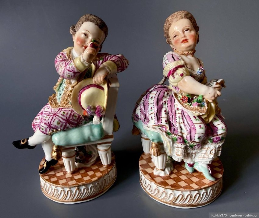 Парные антикварные статуэтки. Meissen,Германия