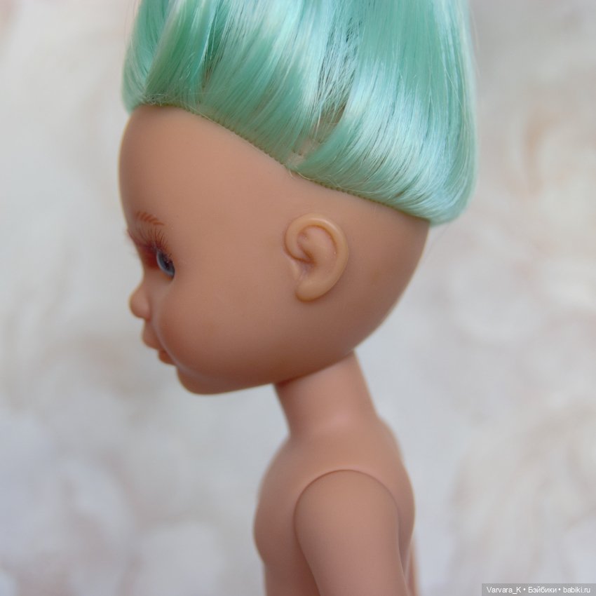 Berjuan кукла Ева с голубыми волосами, без одежды, 34 см