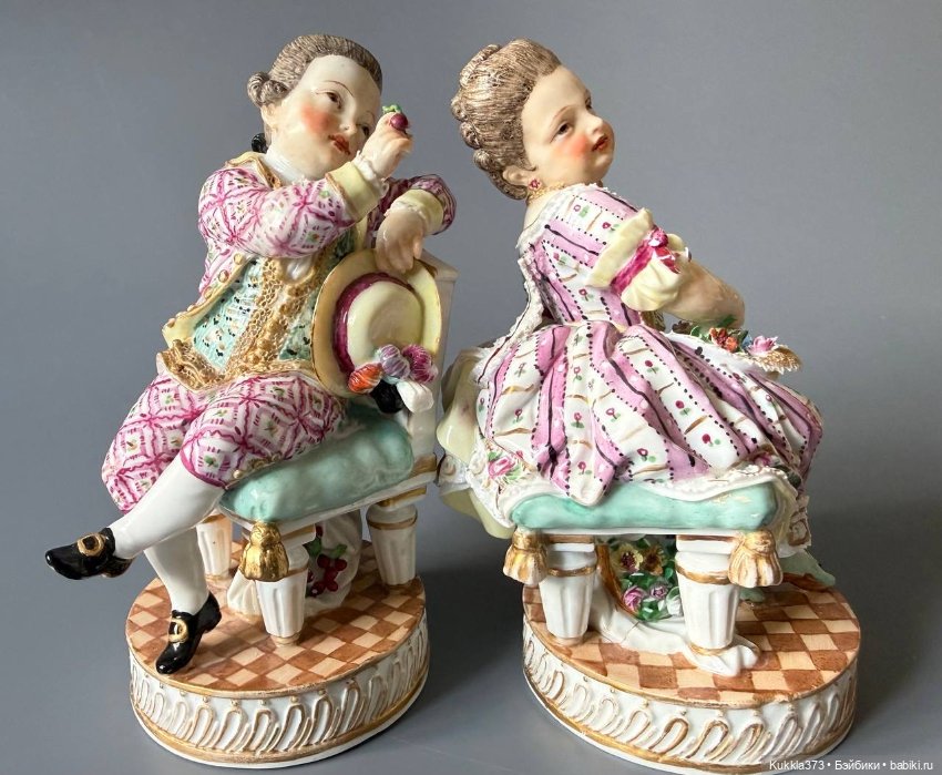 Парные антикварные статуэтки. Meissen,Германия (фото 3)