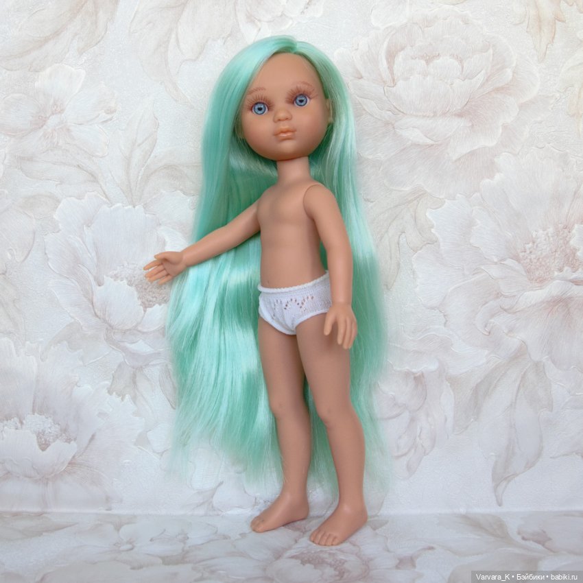 Berjuan кукла Ева с голубыми волосами, без одежды, 34 см (фото 4)