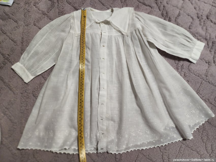 Винтажное пальто и платье для большой куклы (фото 5)