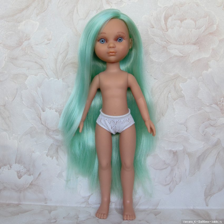 Berjuan кукла Ева с голубыми волосами, без одежды, 34 см (фото 3)