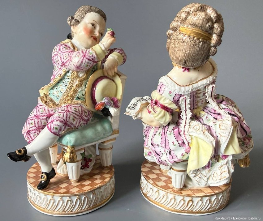 Парные антикварные статуэтки. Meissen,Германия (фото 7)